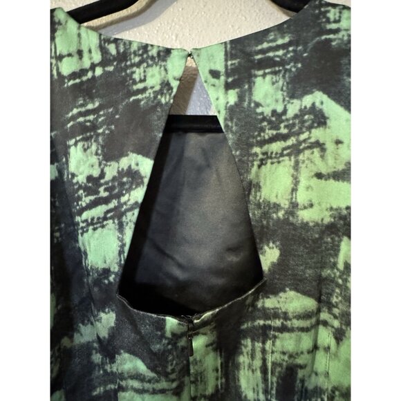 Jay Godfrey Sheath Dress 6 Faux Stretch Silk Sheath Green Black NEW $300 - Picture 7 of 9